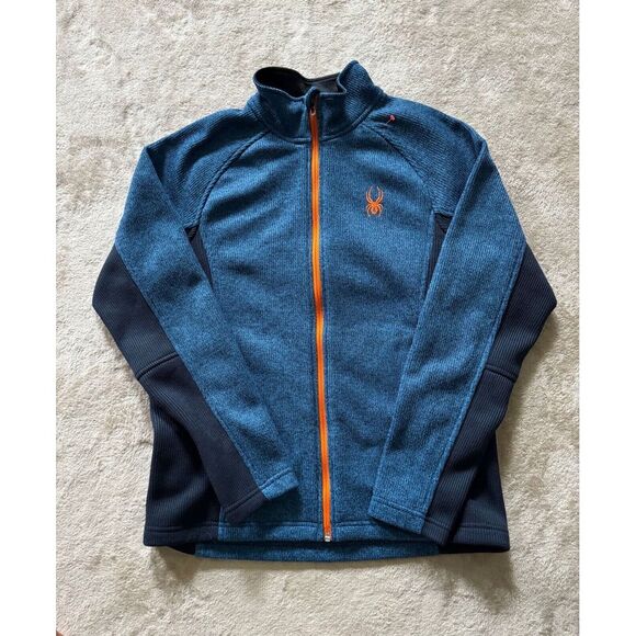 Spyder Mens Constant Full Zip Stryke‎ Jacket Blue Embroidered Size Medium - Picture 1 of 13